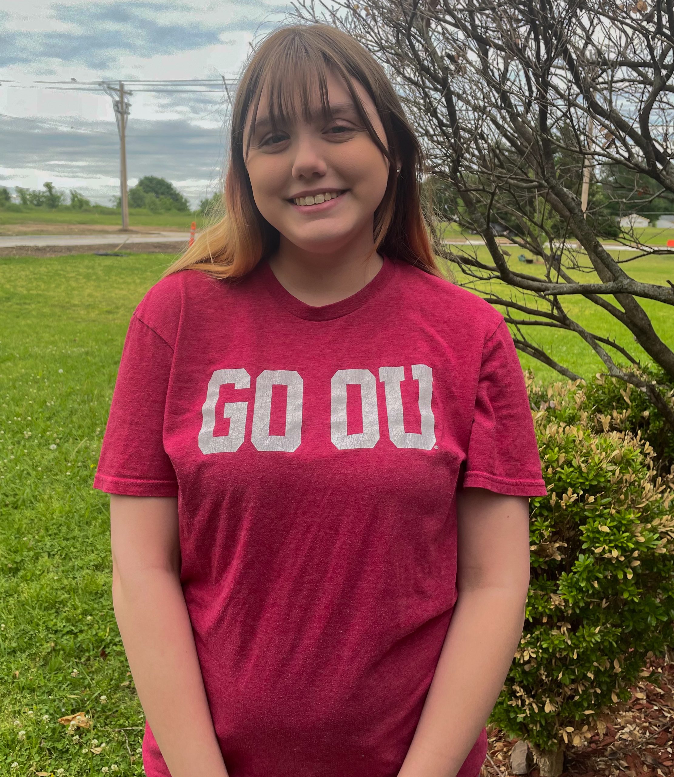 Mykayla Bowser wore the shirt she received when she applied for OU.